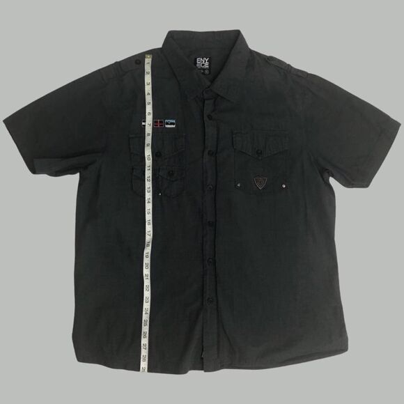 ENYCE Men’s Shirt XL Short Sleeve Buttons Gray - Picture 4 of 9